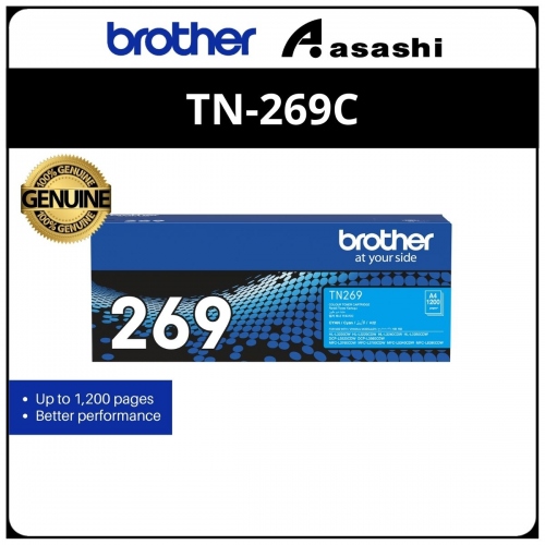 Brother TN-269C Cyan Toner Cartridge 1200 Pages