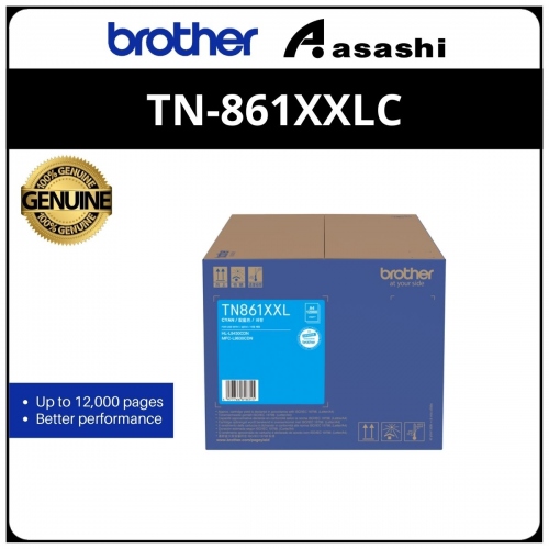 Brother TN-861XXLC Cyan Toner Cartridge 12000 Pages