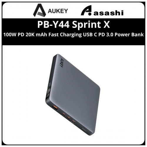 AUKEY PB-Y44 Sprint X 100W PD 20K mAh Fast Charging USB C PD 3.0 Power Bank