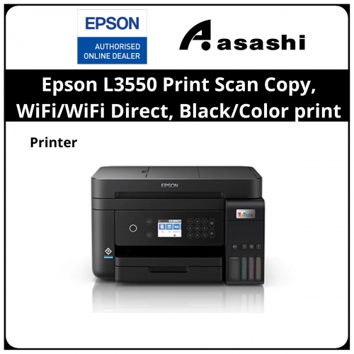 Epson L3550 Print Scan Copy, WiFi/WiFi Direct, Black/Color print speed 15/8 ipm, Borderless 4R photo, Scanner Optical Resolution 1200 x 2400dpi Printer