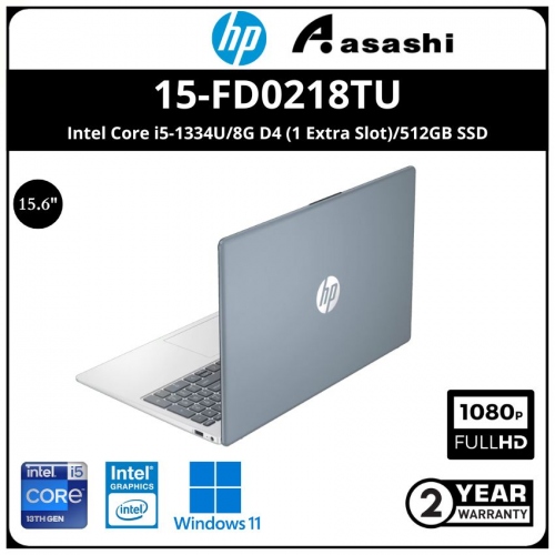 HP 15-fd0218TU Notebook-9J4C7PA- (Intel Core i5-1334U/8G D4 (1 Extra Slot)/512GB SSD/15.6