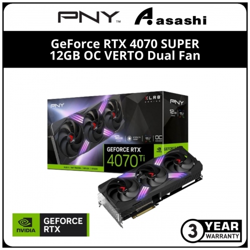 PNY GeForce RTX 4070 SUPER 12GB OC VERTO Dual Fan Graphic Card