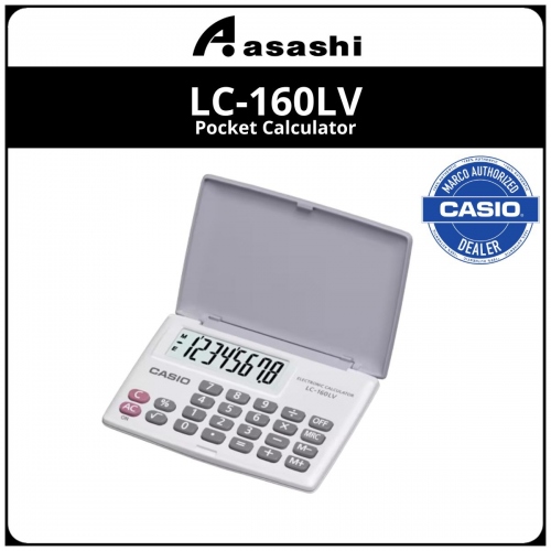 Casio LC-160LV-WE Pocket Calculator (12months Warranty) MUST KEEP BOX FOR WARRANTY