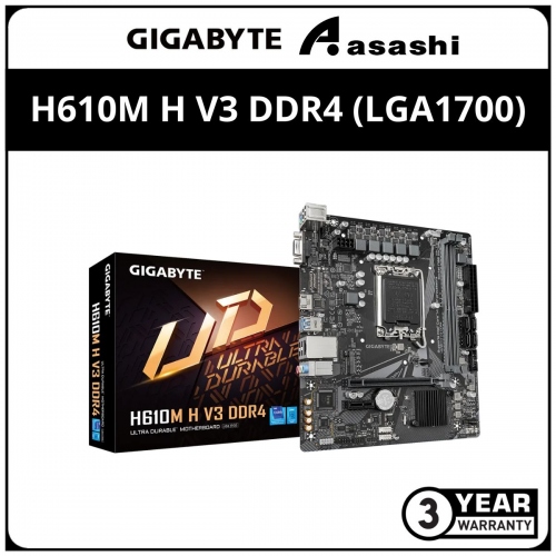 GIGABYTE H610M H V3 DDR4 (LGA1700) mATX Motherboard (HDMI, M.2)