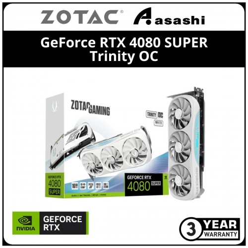 ZOTAC GAMING GeForce RTX 4080 SUPER Trinity OC White Edition 16GB GDDR6X Graphic Card (ZT-D40820Q-10P)