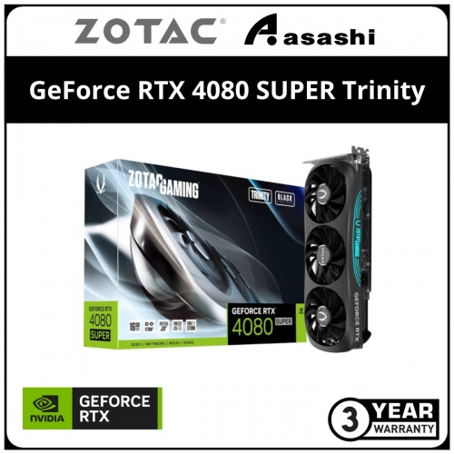 ZOTAC GAMING GeForce RTX 4080 SUPER Trinity Black Edition 16GB GDDR6X Graphic Card (ZT-D40820D-10P)