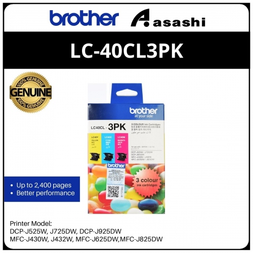 Brother LC-40CL3PK Color Value Pack Ink Cartridge ( LC40 C/M/Y per pack )