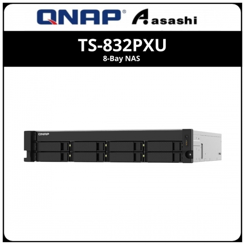 Qnap TS-832PXU-RP-4G 8-Bay Rackmounted NAS (AnnapurnaLabs Alpine AL324 64-bit ARM® Cortex-A57 4-core 1.7GHz processor, 4GB D4, 4 x USB3.2 Gen1, 2 x 10GbE SFP+ & 2 X 2.5GbE)
