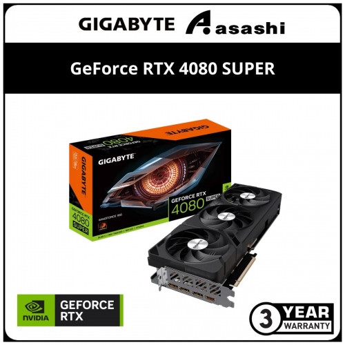 GIGABYTE GeForce RTX 4080 SUPER 16GB WINDFORCE GDDR6X Graphic Card (GV-N408SWF3-16GD)