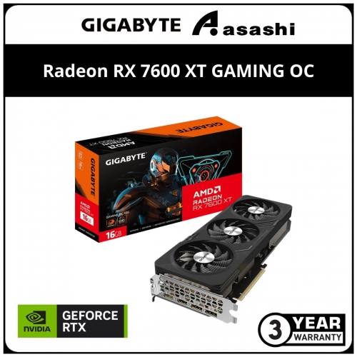 GIGABYTE Radeon RX 7600 XT GAMING OC 16GB GDDR6 Graphic Card (GV-R76XTGAMING
OC-16GD)