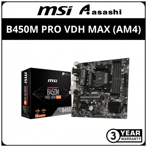 MSI B450M PRO VDH MAX (AM4) mATX Motherboard