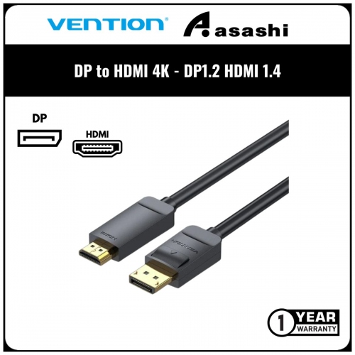 VENTION DP to HDMI (2.0M) Display Port to HDMI 4K DP1.2 HDMI 1.4