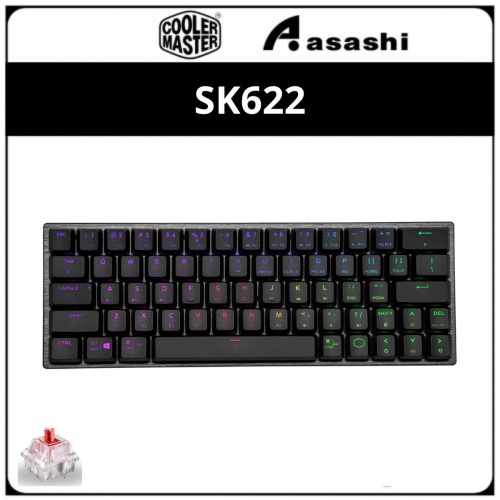 Cooler Master SK622 Wireless 60% Low Profile Mechanical Keyboard (Red Switches)