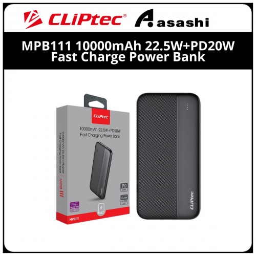 Cliptec MPB111 10000mAh 22.5W+PD20W Fast Charge Power Bank