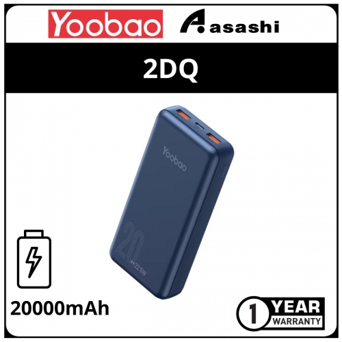 Yoobao 2DQ 20000mAh 22.5W Super Fast Charge Power Bank - Blue (1 yrs Limited Hardware Warranty)