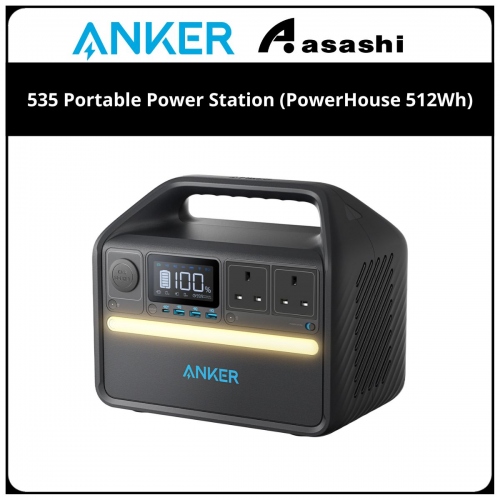 Anker 535 Portable Power Station (PowerHouse 512Wh) -512Wh /
500W, 750W Surge, PowerIQ 3.0, DC input