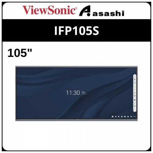 ViewSonic IFP105S 105'' 4K Viewboard Interactive Flat Panel Touch Display (8GB/64GB, Slim IR, Dual Pen, Android 13)