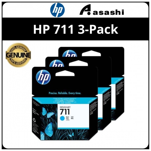 HP 711 3-Pack 29-ml Cyan Ink Cartridge