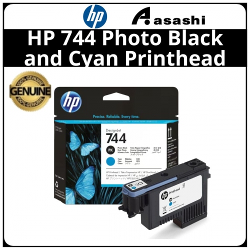 HP 744 Photo Black and Cyan Printhead