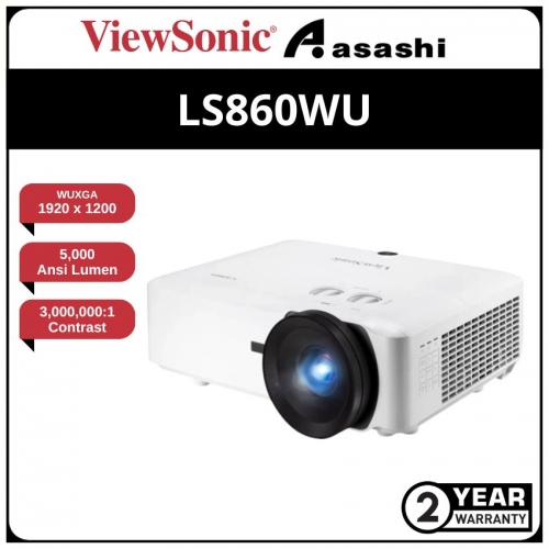 ViewSonic LS860WU 5000 ANSI Lumens WUXGA Short Throw Projector (HDMI x2, VGA, Speaker 10w x2, KeyStone H&V, LAN)
