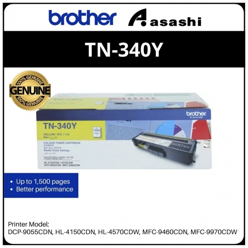 Brother TN-340Y Yellow Toner Cartridge