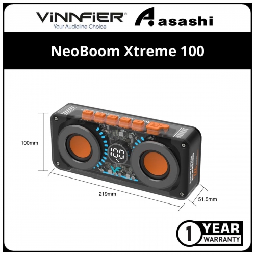 Vinnfier NeoBoom Xtreme 100 TWS Wireless Portable Bluetooth Speaker (1 yrs Limited Hardware Warranty)