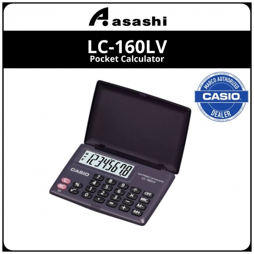 Casio LC-160LV-BK Pocket Calculator (12months Warranty) MUST KEEP BOX FOR WARRANTY