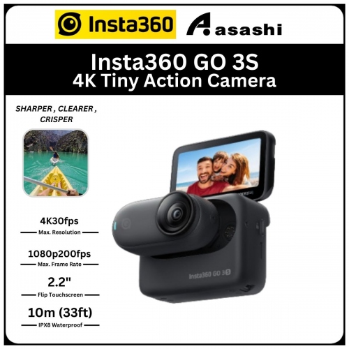 Insta360 GO 3S (64gb) 4K Tiny Action Camera - MidNightBlack