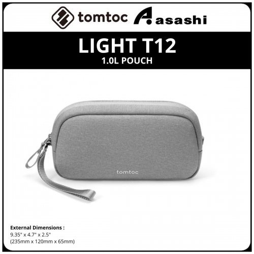 Tomtoc T12S1G2 Light T12 Electronics Accessories Pouch - 1L (Grey)