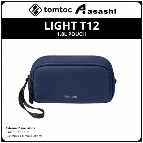 Tomtoc T12M1B2 (Blue) LIGHT T12 Electronic Accessories 1.8L Pouch