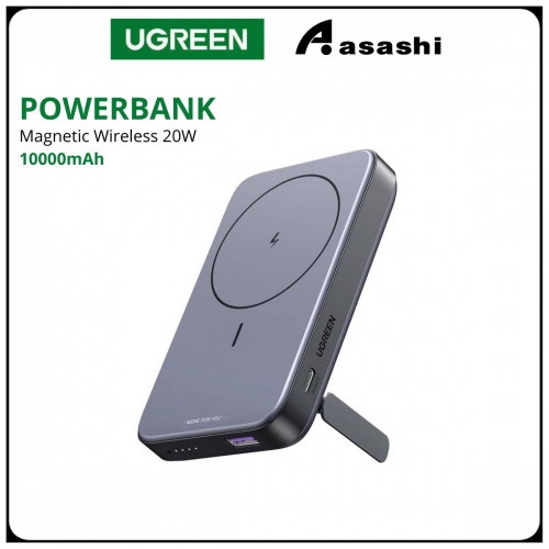 UGREEN 15086 10000MAH MAGNETIC WIRELESS 20W POWER BANK WITH HOLDER (SPACE GRAY)