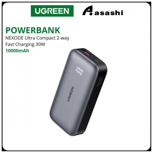 UGREEN NEXODE 10000MAH ULTRA-COMPACT TWO-WAY FAST CHARGING 30W POWER BANK (SPACE GRAY)