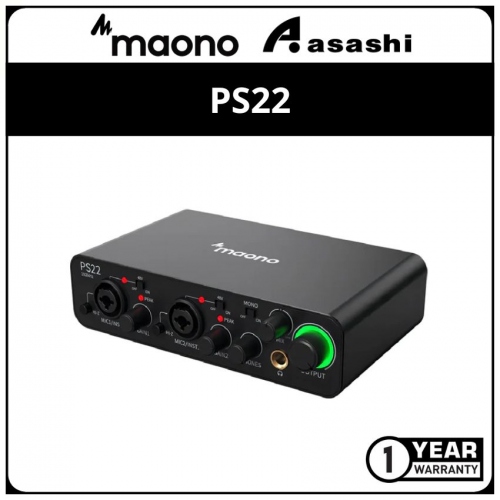 Maono PS22 USB Audio interface for PC - Black (1 yrs Limited Hardware Warranty)