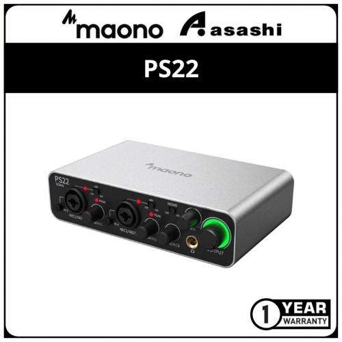 Maono PS22 USB Audio interface for PC - Grey (1 yrs Limited Hardware Warranty)