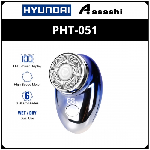 Hyundai PHT-051 Mini Electric Shaver - Blue (1Year)