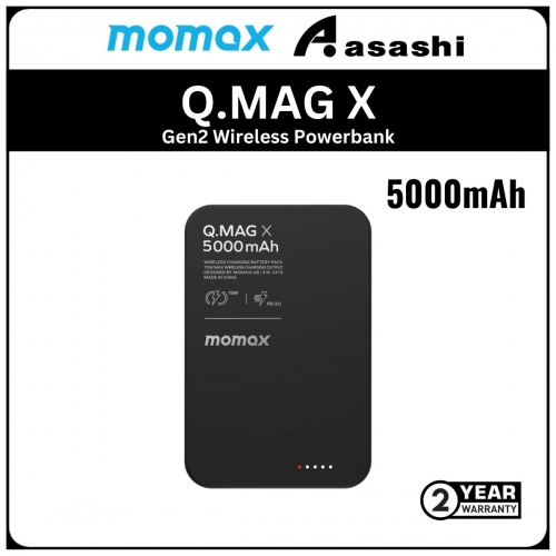 Momax Q.Mag X Gen2 5000mAh Magsafe Wireless Power Bank - Black (2Y)