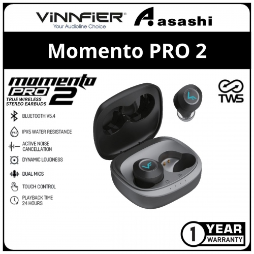 Vinnfier VF Momento Pro 2 TWS Earbud - Black (1 yrs Limited Hardware Warranty)