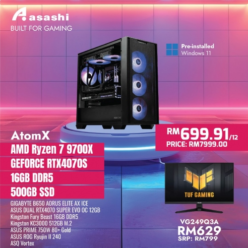 ATOMX - AMD Ryzen™ 7 9700X / AMD Radeon RX 7800 XT 16GB