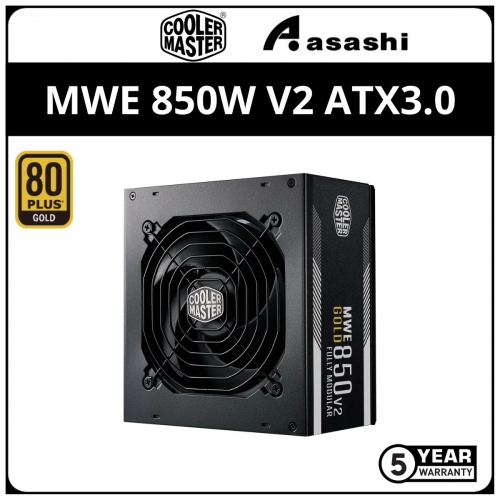 Cooler Master MWE 850W V2 (ATX3.0) 80+ Gold, Full Modular Power Supply — 5 Years Warranty