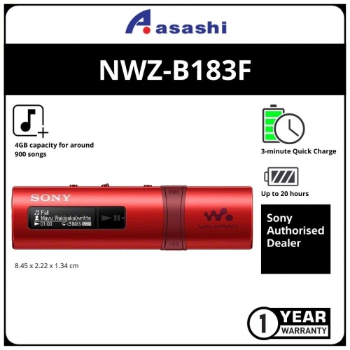 Sony NWZ-B183F/RC Red 4GB MP3 Player (1 yrs Limited Hardware Warranty)