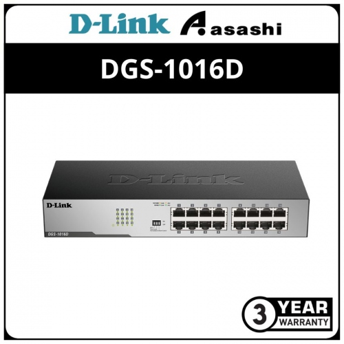 D-Link DGS-1016D 16-Port Gigabit Unmanaged Desktop/Rackmount Switch