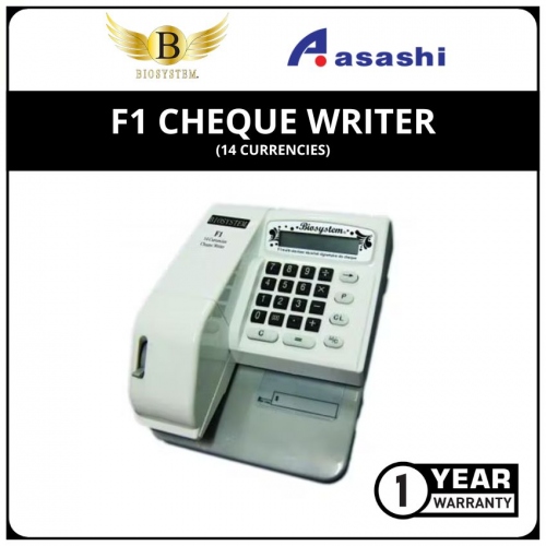 Biosystem F1 Cheque Writer (14 Currencies)