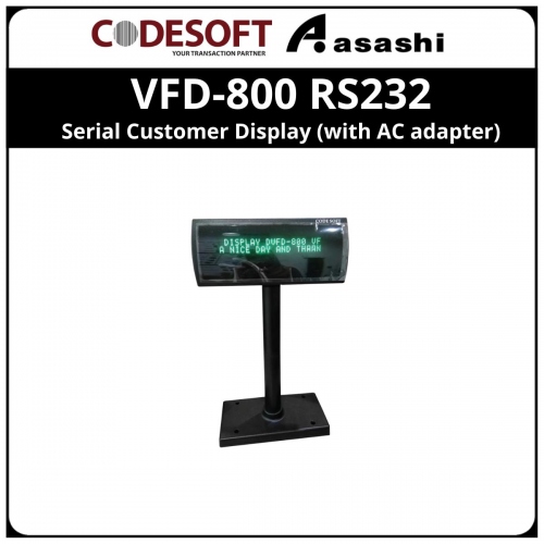 Code Soft VFD-800 RS232 Serial Customer Display (with AC adapter)